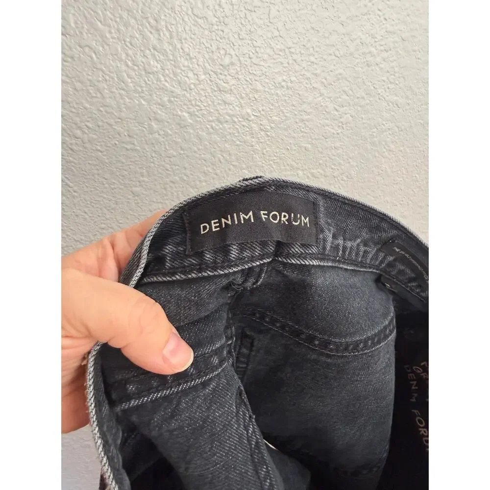 Aritzia Denim Forum Ex Boyfriend Denim Shorts Black 28
